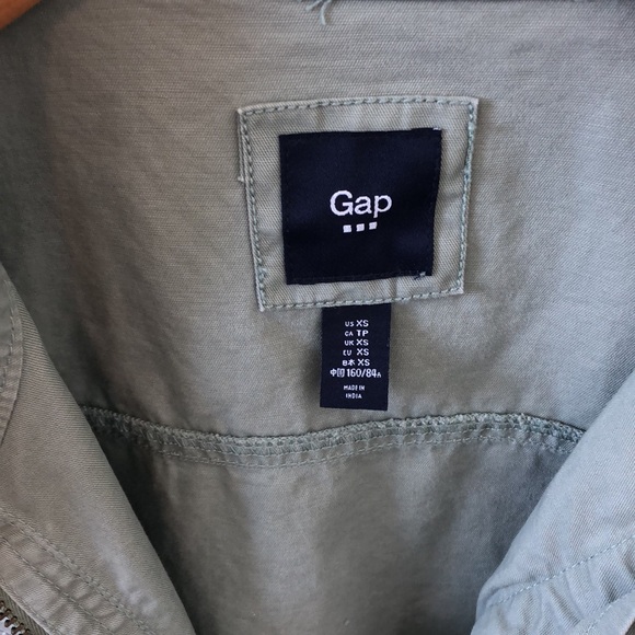 GAP Factory Khaki Cotton Canvas Military Utility Style Green Jacket Y2K XS - Picture 5 of 8